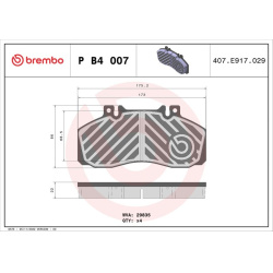 stabdžių trinkelių rinkinys, diskinis stabdys PRIME LINE
                                BREMBO                           