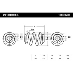 spyruoklė
                                RIDEX                                                188C0281, Nenurodytas gaminto