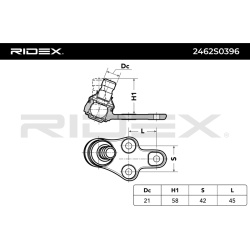 Šarnyras
                                RIDEX                                2462S0396, Nenurodytas gamintojas, 2462S0396, 