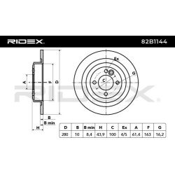 stabdžių diskas (1vnt)
                                RIDEX                                                82B1144, Nenuro