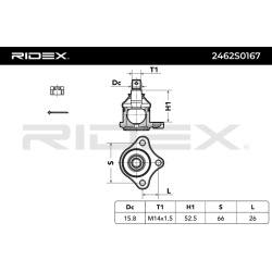Šarnyras
                                RIDEX                                2462S0167, Nenurodytas gamintojas, 2462S0167, 