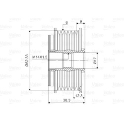 laisvos eigos sankaba, kint. sr. generatorius VALEO NEW SPARE PART
                                588127, VALEO, 588127, aut