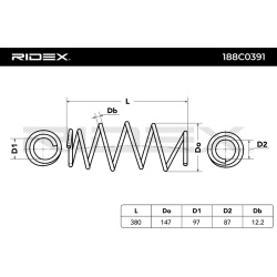 spyruoklė
                                RIDEX                                                188C0391, Nenurodytas gaminto