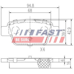 stabdžių trinkelių rinkinys, diskinis stabdys
                                FAST-SPEC                                   