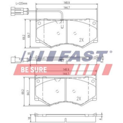 stabdžių trinkelių rinkinys, diskinis stabdys
                                FAST-SPEC                                   