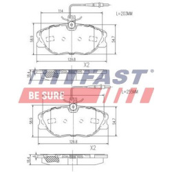 stabdžių trinkelių rinkinys, diskinis stabdys
                                FAST-SPEC                                FT2
