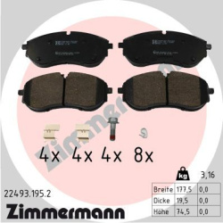 stabdžių trinkelių rinkinys, diskinis stabdys
                                ZIMMERMANN                                22