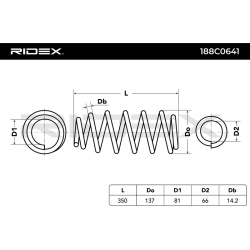 spyruoklė
                                RIDEX                                                188C0641, Nenurodytas gaminto