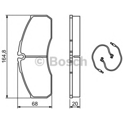 stabdžių trinkelių rinkinys, diskinis stabdys
                                BOSCH                                       