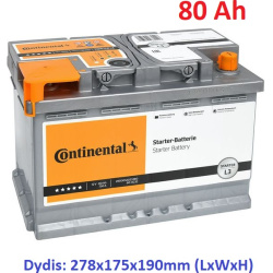 Akumuliatorius CONTINENTAL 80Ah 750A PREMIUM
                                CONTINENTAL                                     