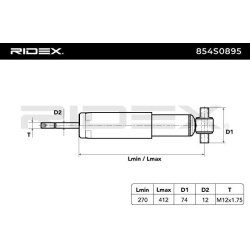 amortizatorius
                                RIDEX                                854S0895, Nenurodytas gamintojas, 854S089