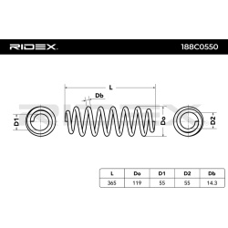 spyruoklė
                                RIDEX                                                188C0550, Nenurodytas gaminto