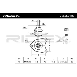 Šarnyras
                                RIDEX                                                2462S0416, Nenurodytas gaminto