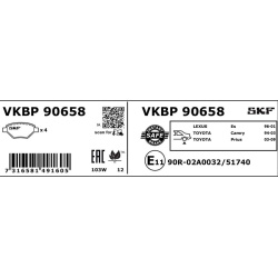stabdžių trinkelių rinkinys, diskinis stabdys
                                SKF                                VKBP90658