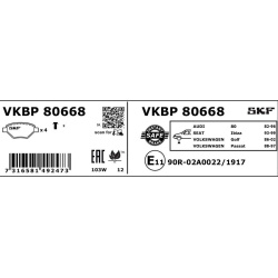 stabdžių trinkelių rinkinys, diskinis stabdys
                                SKF                                VKBP80668