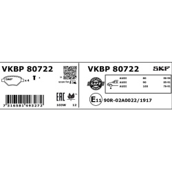 stabdžių trinkelių rinkinys, diskinis stabdys
                                SKF                                VKBP80722