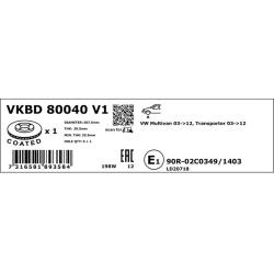 stabdžių diskas (1vnt)
                                SKF                                VKBD80040V1, SKF, VKBD80040V1, au