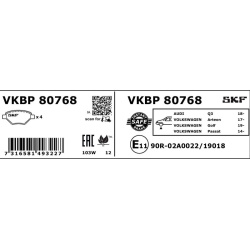stabdžių trinkelių rinkinys, diskinis stabdys
                                SKF                                VKBP80768