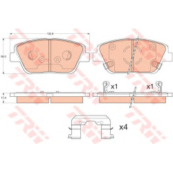 stabdžių trinkelių rinkinys, diskinis stabdys
                                TRW                                         