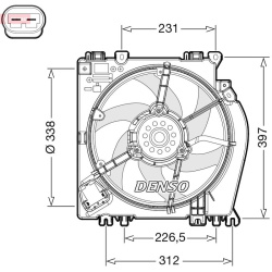 ventiliatorius, radiatoriaus
DENSO DER46002, D