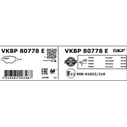 stabdžių trinkelių rinkinys, diskinis stabdys
                                SKF                                VKBP80778