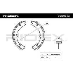 stabdžių trinkelių komplektas
                                RIDEX                                                70B0343