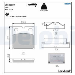 stabdžių trinkelių rinkinys, stovėjimo stabdys
                                DELPHI                                    