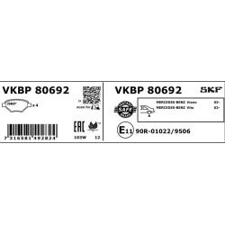 stabdžių trinkelių rinkinys, diskinis stabdys
                                SKF                                VKBP80692