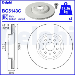 stabdžių diskas (1vnt)
                                DELPHI                                                BG5143C, Nenur
