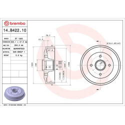 stabdžių būgnas ESSENTIAL LINE
                                BREMBO                                                14.B4