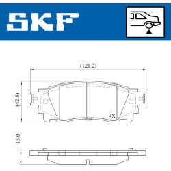 stabdžių trinkelių rinkinys, diskinis stabdys
                                SKF                                VKBP90980