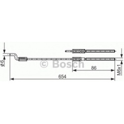 trosas, stovėjimo stabdys
                                BOSCH                                                1987477833, B