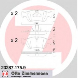 stabdžių trinkelių rinkinys, diskinis stabdys pb:z
                                ZIMMERMANN                             