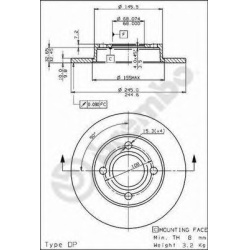 stabdžių diskas (1vnt) PRIME LINE
                                BREMBO                                                08.