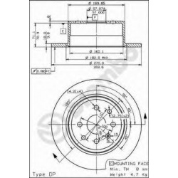 stabdžių diskas (1vnt) PRIME LINE
                                BREMBO                                                08.