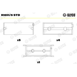 pagrindiniai guoliai, alkūninis velenas
                                GLYCO                                H1011/5 STD, GL