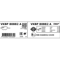 stabdžių trinkelių rinkinys, diskinis stabdys
                                SKF                                VKBP80882