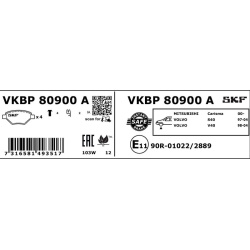 stabdžių trinkelių rinkinys, diskinis stabdys
                                SKF                                VKBP80900