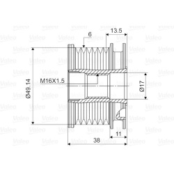 laisvos eigos sankaba, kint. sr. generatorius VALEO NEW SPARE PART
                                588125, VALEO, 588125, aut