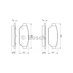 stabdžių trinkelių rinkinys, diskinis stabdys
                                BOSCH                                       
