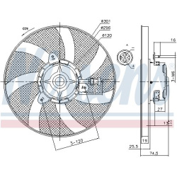 ventiliatorius, radiatoriaus
                                NISSENS                                85800, NISSENS, 85800, au