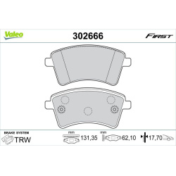 stabdžių trinkelių rinkinys, diskinis stabdys ESSENTIAL
                                VALEO                             