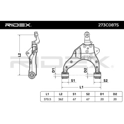 pakabos svirtis
                                RIDEX                                                273C0875, Nenurodytas ga
