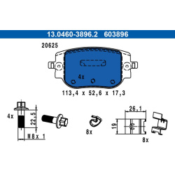 stabdžių trinkelių rinkinys, diskinis stabdys
                                ATE                                         