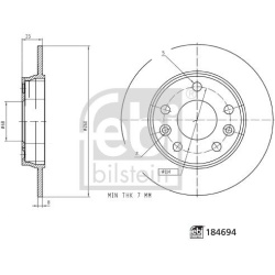 stabdžių diskas (1vnt)
                                FEBI BILSTEIN                                184694, FEBI BILSTEIN, 