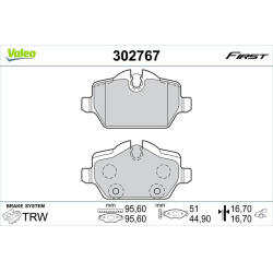stabdžių trinkelių rinkinys, diskinis stabdys ESSENTIAL
                                VALEO                             