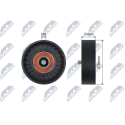 įtempiklio skriemulys, V formos rumbuotas diržas
                                NTY                                       