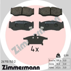 stabdžių trinkelių rinkinys, diskinis stabdys
ZIMMERMANN