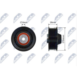 įtempiklio skriemulys, V formos rumbuotas diržas
                                NTY                                RNK-ME-