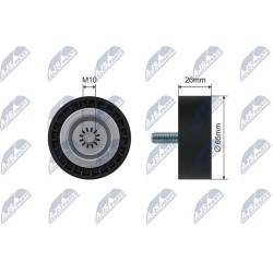 įtempiklio skriemulys, V formos rumbuotas diržas
                                NTY                                       